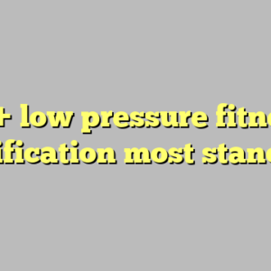 10+ low pressure fitness certification most standard