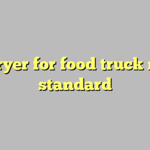 9+ fryer for food truck most standard