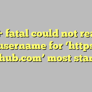 9+ fatal could not read username for ‘https //github.com’ most standard