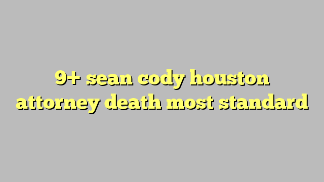9 Sean Cody Houston Attorney Death Most Standard Công Lý And Pháp Luật 
