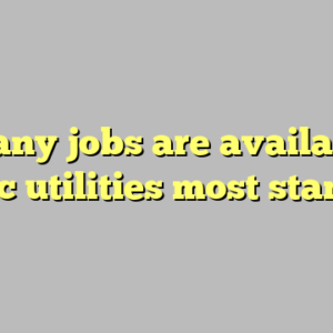 9+ many jobs are available in public utilities most standard