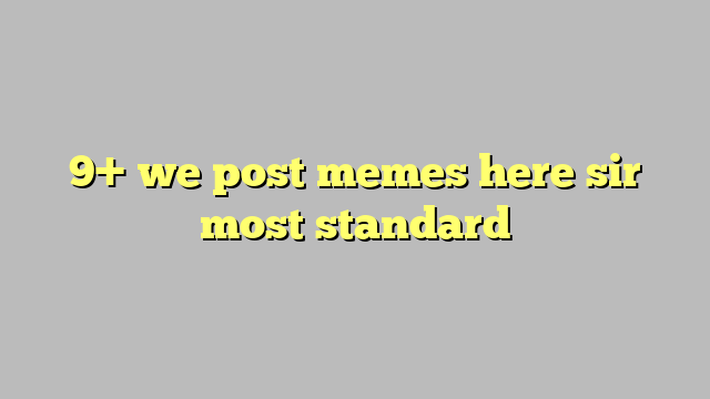 9 We Post Memes Here Sir Most Standard Công Lý And Pháp Luật