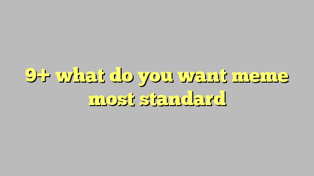 9 What Do You Want Meme Most Standard Công Lý And Pháp Luật