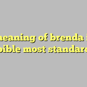 10+ meaning of brenda in the bible most standard