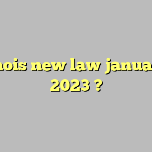 illinois new law january 1 2023 ?