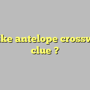 ox like antelope crossword clue ?
