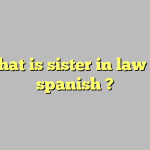 what is sister in law in spanish ?