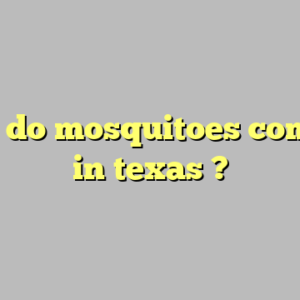 when do mosquitoes come out in texas ?