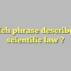 which phrase describes a scientific law ?