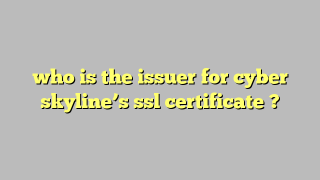 who is the issuer for cyber skyline s ssl certificate ? Công lý